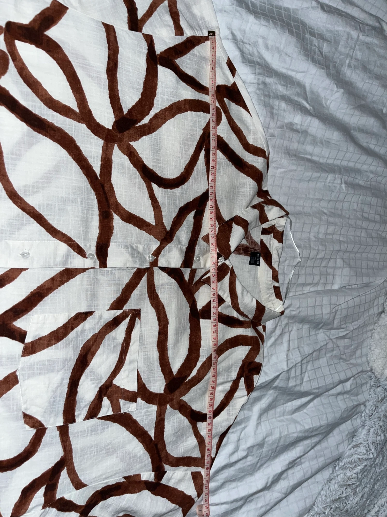 Camisa de manga corta - Kiabi - XXL - Talla grande - Marrón & Blanco - 100% algodón – photo 11
